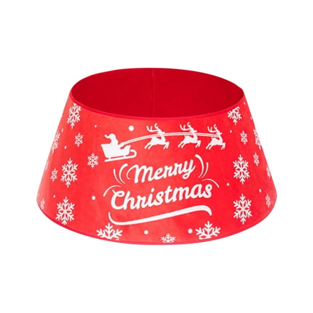 Hbdhejl Collier de Sapin de Noël Pailleté Rond Décoratif Jupe de Sapin de Noël Ruban de Fixation Ornement de Sapin de Noël Pliable pour Fête à la Maison Collier de Sapin de Noël Rouge Collier de Sapin de Noël