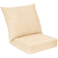 thumbnail image 1 of Gymax 2PCS Deep Seat Chair Cushion Pads Set Indoor Outdoor W/ Rope Belts Beige, 1 of 8