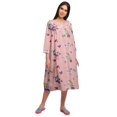 thumbnail image 2 of Moomaya Robe de Nuit d'Allaitement en Coton à Col Rond Imprimée pour Femmes, 2 of 6