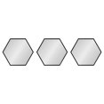 thumbnail image 2 of Kate and Laurel Rhodes Modern Hexagon Wall Mirror Set, 3 Pieces Black, Chic Geometric Mirror for Wall, 2 of 7
