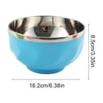 thumbnail image 3 of Bol Isolé en Acier Inoxydable à Double Couche / Bol Durable pour Soupe Riz Salade / Sécuritaire pour les Aliments Nettoyage Facile / Extérieur en PP Coloré / 16,2x8,5 cm / Rétention de Température / 1 Pce Cuisine Salle à Manger, 3 of 6
