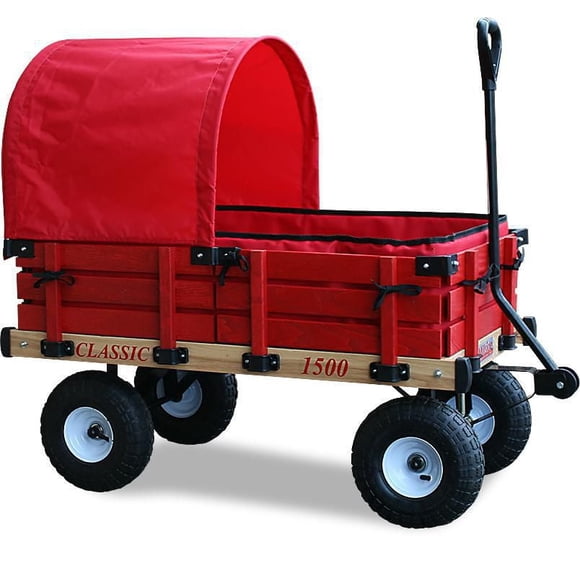 Millside Chariot en bois d'enfant classique couvert.