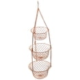 thumbnail image 1 of GUOOL 3-Tier Hanging Basket Kitchen Heavy Duty Wire Fruit Organizer with Metal Ceiling Copper, 1 of 9