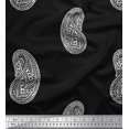 thumbnail image 1 of Soimoi Polyester Crepe Fabric Paisley Block Print Fabric by The Yard 52 Inch Wide, 1 of 3
