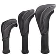 thumbnail image 2 of 3Pcs/Set Golf Club head cover Set Golf Club Headcovers Set Long Neck Mesh Black, 2 of 8