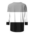 thumbnail image 5 of CEHVOM T-shirt Mode Imprimé pour Femmes Manches 3/4 Blouse Col Rond Hauts Décontractés Liquidation, 5 of 5