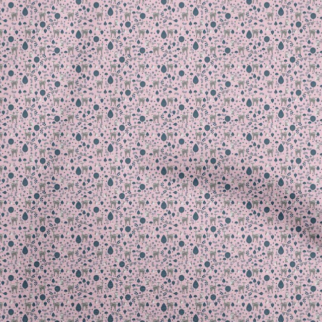 oneOone Velvet Light Pink Fabric Animal Craft Projects Decor Fabric Printed By The Yard 58 Inch Wide