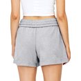 thumbnail image 4 of Wangsaura Women Loose Style Sports Shorts, Solid Color Elastic Waist Sweatpants, 4 of 7