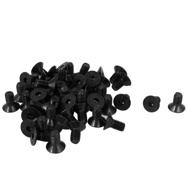 Unique Bargains M5 x 10mm Metric Hex Socket Countersunk Flat Head Screw Bolts Black 50PCS
