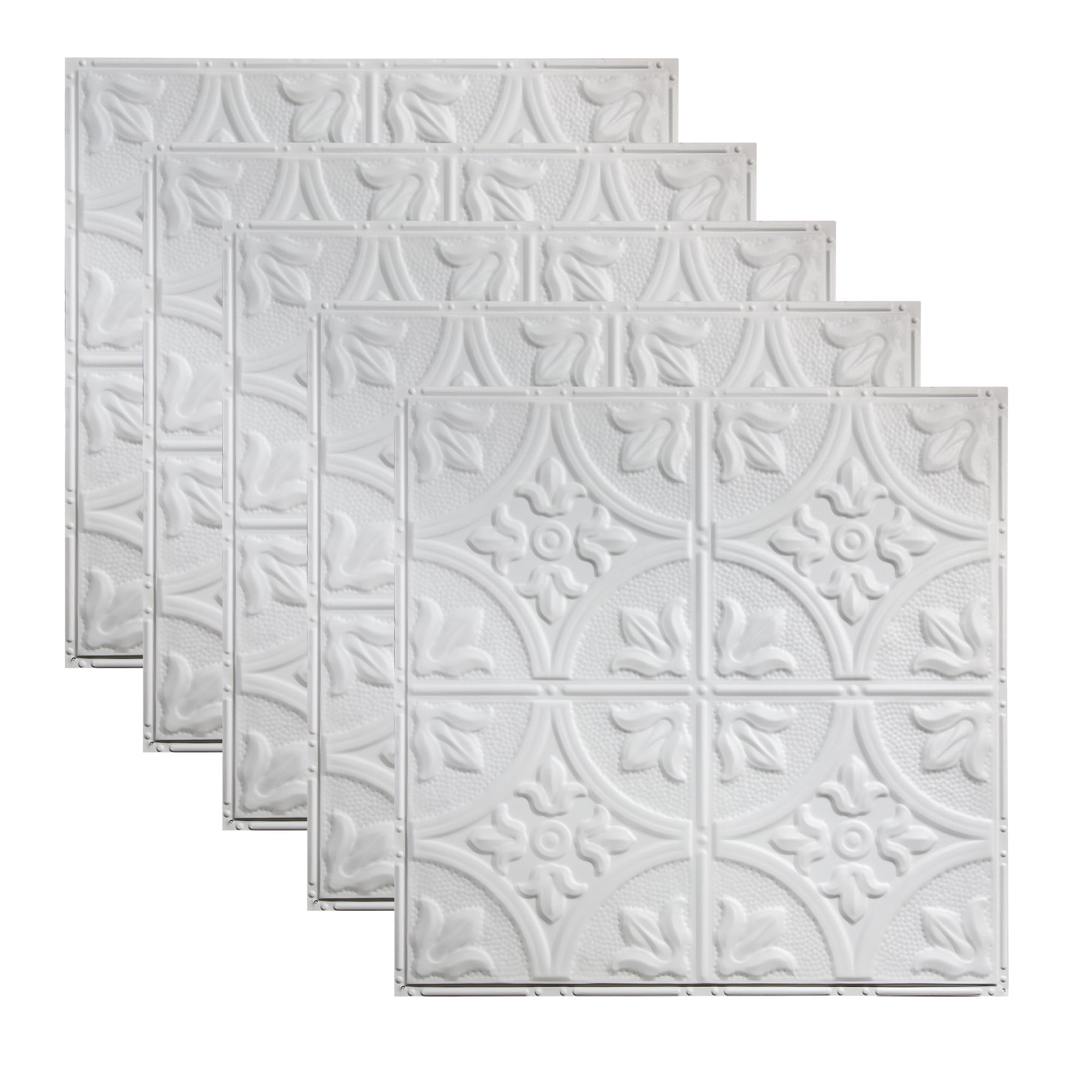 Great Lakes Tin 2ft x 2ft Matte White Ceiling Tiles 5 Pack