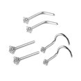 thumbnail image 1 of 6Pcs Nose Studs, Nose Screws Rings Set, Nose Rings for Women, Men Birthday Gifts Argent, 1 of 8