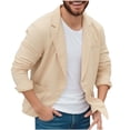 thumbnail image 2 of Veste de Complet Décontractée pour Homme avec Col à Revers, Manches Longues, Imitation Lin, Détails de Poches, 2 of 6