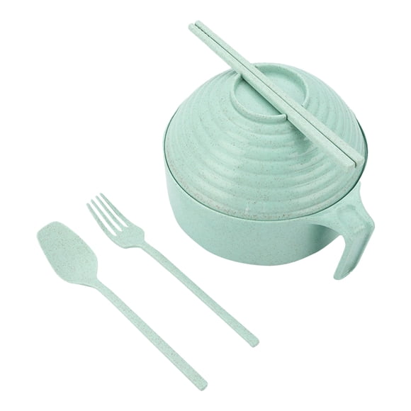 Binwennn Bol à Ramen avec Couvercle Ensemble de Bols à Ramen Bol à Ramen Bol à Ramen avec Poignée pour Appartement Lave-Vaisselle,Apporter Baguettes Cuillères Fourchettes Ensemble de Salle à Manger Rond pour 8 Napperons Modernes pour Assiette de Table