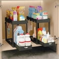 thumbnail image 4 of Under Sink Organizers and Storage,Pull Out under Sink Organizer with Sliding Drawer for Kitchen and Bathroom 2 Tier Multi Purpose Sink Organizers Storage,Plastic Storage Drawers, 4 of 6