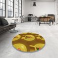 thumbnail image 4 of Ahgly Company Tapis d'Intérieur Lavable en Machine Carré Jaune Transitionnel, 6 Pieds Carré, 4 of 7