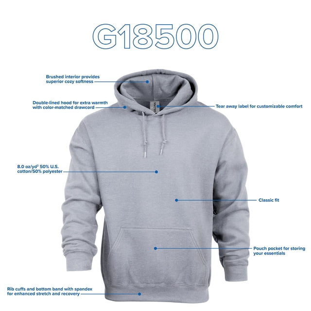 Gildan Sweat à Capuche en Molleton Épais pour Hommes G18500
