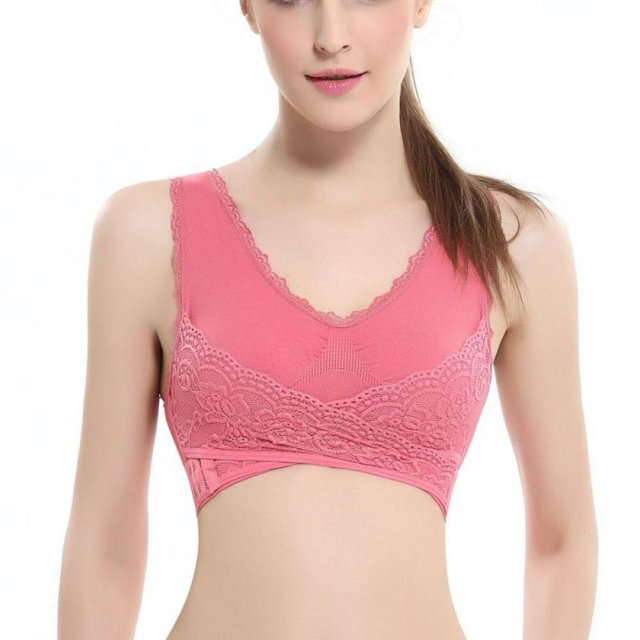 Womens Plus Size Sports Bra Form Top Breathable Front Underwear Bra Cross Side Buckle