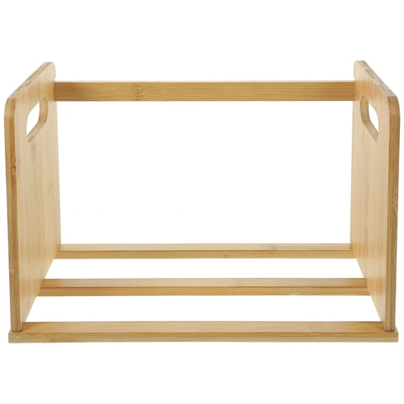 Desktop Wooden Book Shelf Multi-functional Vinyl Record Display Rack CD Storage Organizer