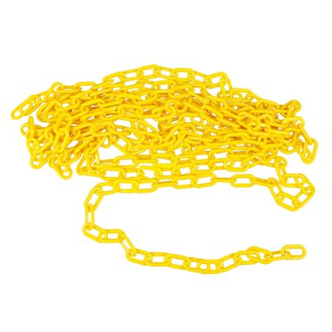 CUITING 1 Roll of 6M Plastic Safety Chain Sun Shield UV Resistant Plastic Chain Hangers Colored Barrier Chain Belt for Construction Site Garage (White)
