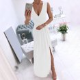 thumbnail image 1 of Gspmoly Robes d'Été pour Femmes 2025, Mode Femme Décontractée Angleterre Ample Sans Manches Uni Col en V Robe Longueur au Sol Robes Formelles pour Femmes Économies d'Été Liquidation, 1 of 6