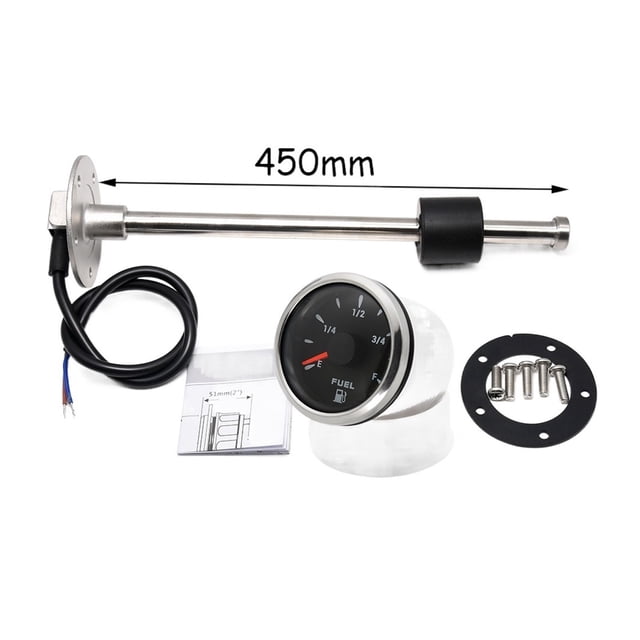 240-33 Fuel Float Sensor With 52mm Fuel Level Gauge 7 Color LED Oil Tank Level Indicator For Marine Boat Car Truck Empty To Ful ,Suits Most Tanks