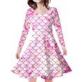 thumbnail image 1 of MIASHUI Robe Sirène Filles Enfants Manches Longues Scintillante Robes de Vacances, Rose, 6-7 Ans, 1 of 5