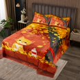thumbnail image 2 of Little Cat Bedspread Set Fall Leaves Quilt Set Queen,Maple Tree Coverlet Set Autumn Plant Leaf Quilted,Cartoon Pet Animal Kitten Cute Room Decor, 2 of 5