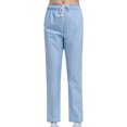 thumbnail image 1 of Yuyuzo Women Casual Pants Elastic Drawstring High Waisted Solid Color Slacks Straight Leg Bootcut Trousers, 1 of 4