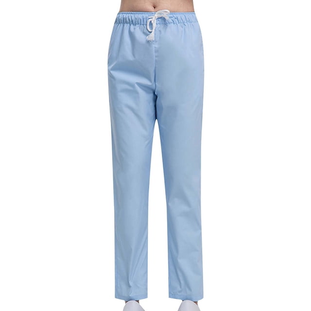 Yuyuzo Women Casual Pants Elastic Drawstring High Waisted Solid Color Slacks Straight Leg Bootcut Trousers