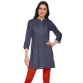 thumbnail image 1 of Moomaya Robes Tuniques Courtes en Poly-Crêpe pour Femmes Kurti Imprimé Mini Tenue d'Été, 1 of 5