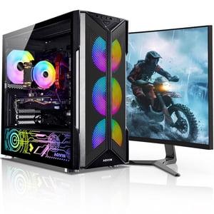 Jeu PC Tour d'ordinateur de bureau avec Intel Core i7 Jusqu'à 4,6 Ghz, GeForce RTX 3050 8GB GDDR6 (HDMI), 1TB SSD,32GB DDR4 RAM, 27 inch Moniteur de jeux ,Windows 11 Pro, Jeu Keybaord et souris, Noir
