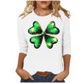 thumbnail image 2 of Elvqul T-Shirts pour Femmes Grande Taille à Imprimé Col Ras du Cou T-Shirts Manches 3/4 Mode Vert Saint-Patrick Jolis Hauts pour Femmes, 2 of 5