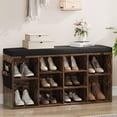 thumbnail image 2 of BeesClover Multi-Functional Entryway Bench with Shoe Storage, Padded Seat, 10-Cubby Adjustable Shoe Organizer – Small Shoe Rack Bench with Side Pockets for Hallway, Bedroom, Mudroom, and Living Room, 2 of 8