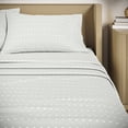 thumbnail image 4 of Beautiful Geometric 4-Piece Percale Sage Green Sheet Set, Double by Drew Barrymore, 4 of 5