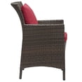 thumbnail image 2 of Modway Conduit 17" Rattan & Aluminum Patio Dining Armchair in Brown & Red, 2 of 3