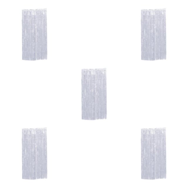 Decodeary Safe Foil Fringe Curtain Multiple Colors And Finger Tassels For Memorable Silver 3*1m 5Set