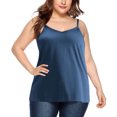 thumbnail image 1 of ohmzyzo Womens Plus Size Tank Tops V Neck Sleeveless Cami Adjustable Spaghetti Strap Camisole Summer Basic Tank Shirts, 1 of 6