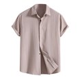 thumbnail image 1 of Chemises à Manches Courtes pour Hommes Décontractées Unies à Col Rabattu Chemise à Manches Courtes à Fermeture à Boutons Blouse Hawaïenne Chemises pour Hommes à Manches Courtes Chemises pour Hommes à Manches Courtes Décontractées Chemises pour Hommes Décontractées à Manches Courtes, 1 of 3