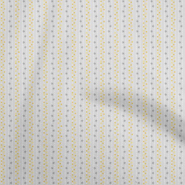 oneOone Polyester Spandex Yellow Fabric Stars Craft Projects Decor Fabric Printed By The Yard 56 Inch Wide