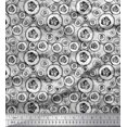 thumbnail image 1 of Soimoi Black polyester Crepe Fabric Cucumber Vegetable Fabric Prints By Yard 42 Inch Wide, 1 of 2