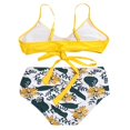 thumbnail image 4 of Female Two-Piece Bathing Suit  Spaghetti Strap Bikini Tops Leopard Print Bikini Panties Swimsuits Yellow L, 4 of 6