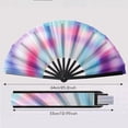 thumbnail image 3 of Binwennn Rainbow Paper for Kids Hand Held Fans for Boys Boots On The Ground Fan Large Ho Lographic Folding Handheld Fan For Line Dancing Ir Idescent Clack Hand Fan Rave Fans Foldable Craft Holding La, 3 of 7