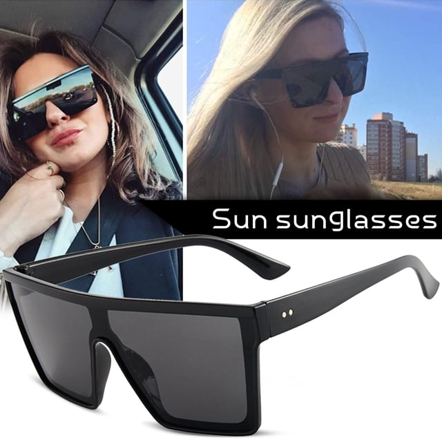 WIFKLSIIPG Summer Fashion Glasses Sunglasses Oversized Square Flat Single Lens Shading