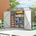 thumbnail image 2 of Outsunny 8 x 4FT Metal Garden Storage Shed with 2 Vents, Light Grey, 2 of 10