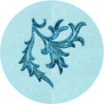 thumbnail image 1 of Ahgly Company Tapis d'Intérieur Ronds Transitionnels Lavables à la Machine, Bleu Électrique, 5 Pieds Rond, 1 of 7