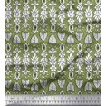 thumbnail image 1 of Soimoi Rayon Fabric Leaves & Floral Block Printed Craft Fabric by The Yard 56 Inch Wide, 1 of 3