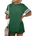 thumbnail image 5 of Ensemble de Pyjama à Rayures pour Femmes, Manches Courtes, Chemise de Nuit avec Shorts, 5 of 5