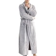 thumbnail image 1 of Penkiiy Fleece Robe Bathrobe And Winter Thickening And Lengthening Flannel Warmth Beibei Velvet Couple Pajamas Bathrobe XL Silver Gray, 1 of 8