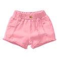 thumbnail image 2 of Up to 30% OFF,Versatile Denim Shorts, Solid Color, Button Pocket, Ripped Style, For Kids, Comfortable Fit, Playtime Fashion, Kids Shorts Sporty Fit|Cotton,Pink,Sopatenor, 2 of 9