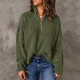 thumbnail image 1 of IMENGL Knit long sleeve 1/4 zip pullover turtleneck sweater, Green L, Size M-2XL, 1 of 7